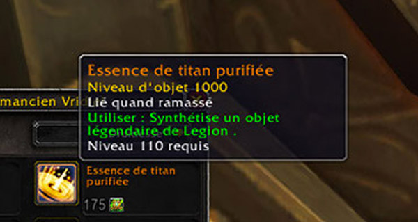 correctif des essences d'eveil et nouvelles precisions sur les essences de titan purifiees