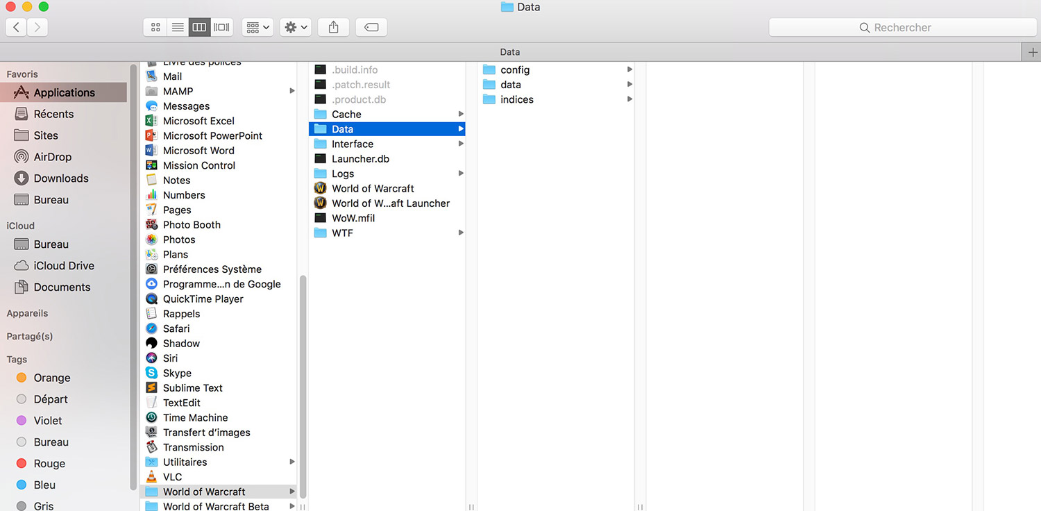Copiez le dossier data depuis votre installation de World of Warcraft