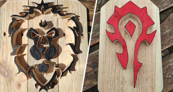 Des décorations en bois de l'Alliance et de la Horde par Créabois - World  of Warcraft 